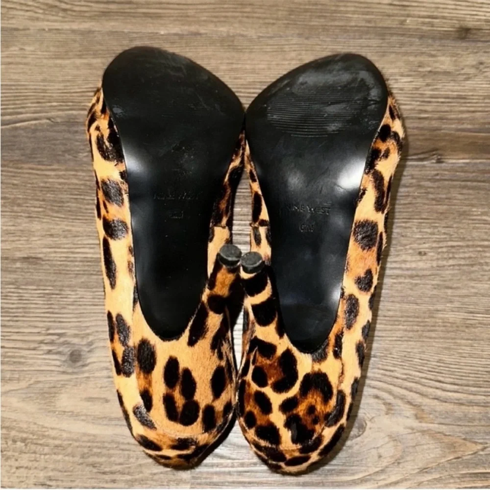 ❤️ Animal Print NINE WEST Platform Kristal Heels - Size 6.5